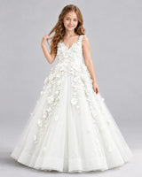 Ivory Ball Gown Girls Formal Dress Front
