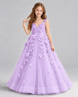 Lilac Ball Gown Girls Formal Dress Front