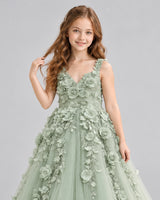 Sage Green Ball Gown Girls Formal Dress Detail [Shared]