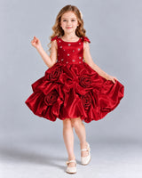 Burgundy Ball Gown Girls Formal Dress Front