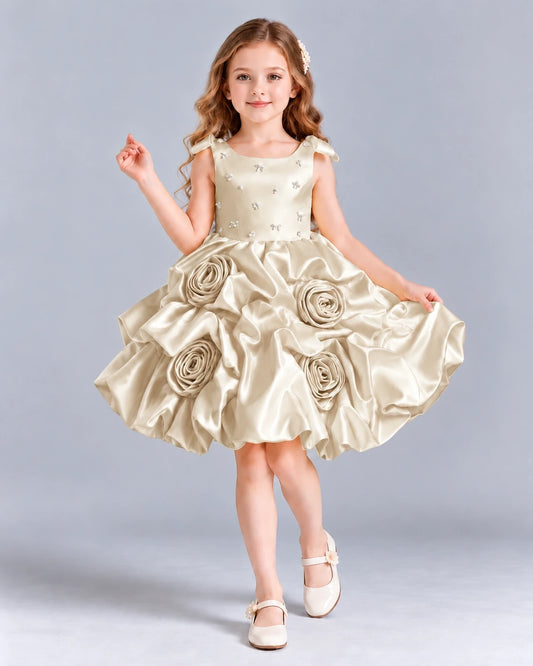 Champagne Ball Gown Girls Formal Dress Front