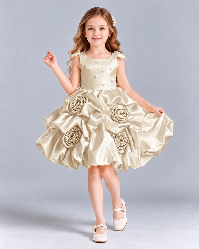 Champagne Ball Gown Girls Formal Dress Front