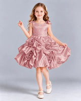 Dusty Rose Ball Gown Girls Formal Dress Front