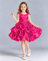Hot Pink Ball Gown Girls Formal Dress Front