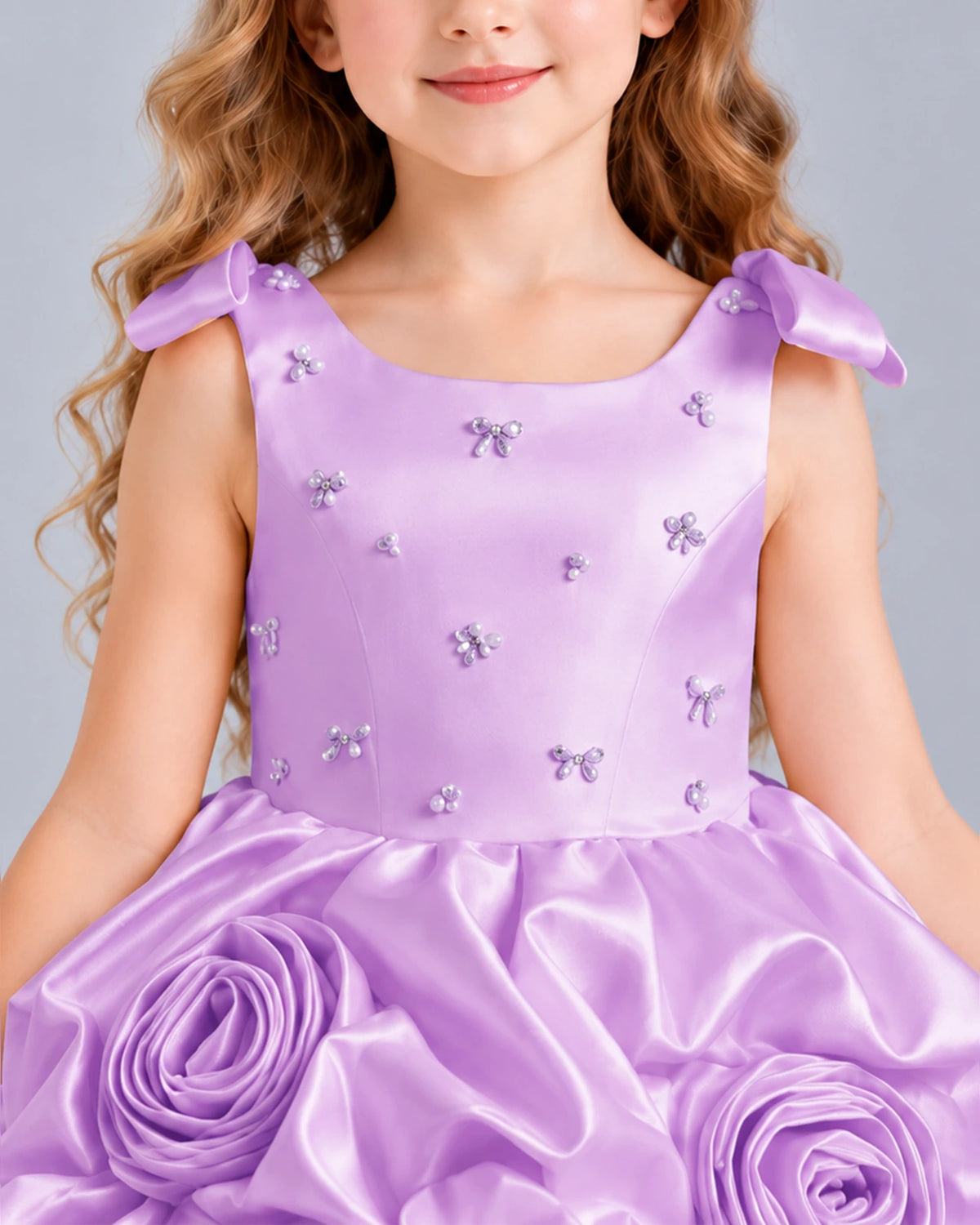 Lilac Ball Gown Girls Formal Dress Detail [Shared]