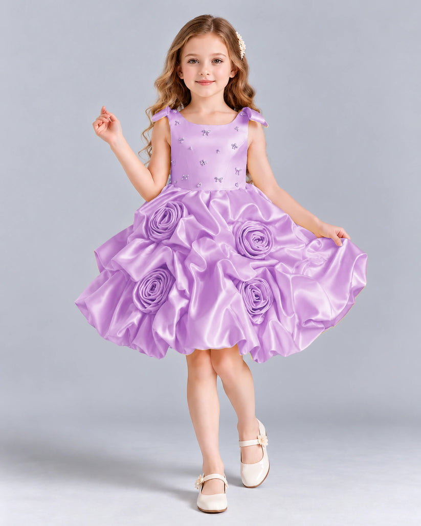 Lilac Ball Gown Girls Formal Dress Front