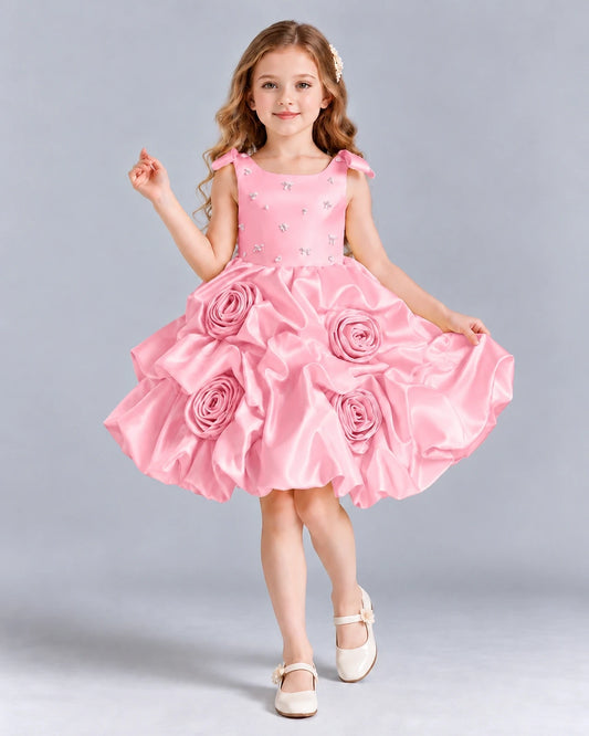 Pink Ball Gown Girls Formal Dress Front