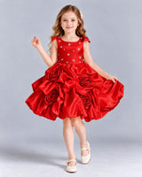 Red Ball Gown Girls Formal Dress Front