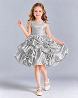 Silver Ball Gown Girls Formal Dress Front