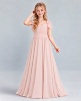 Blush Pink A-line Junior Bridesmaid Dress Front