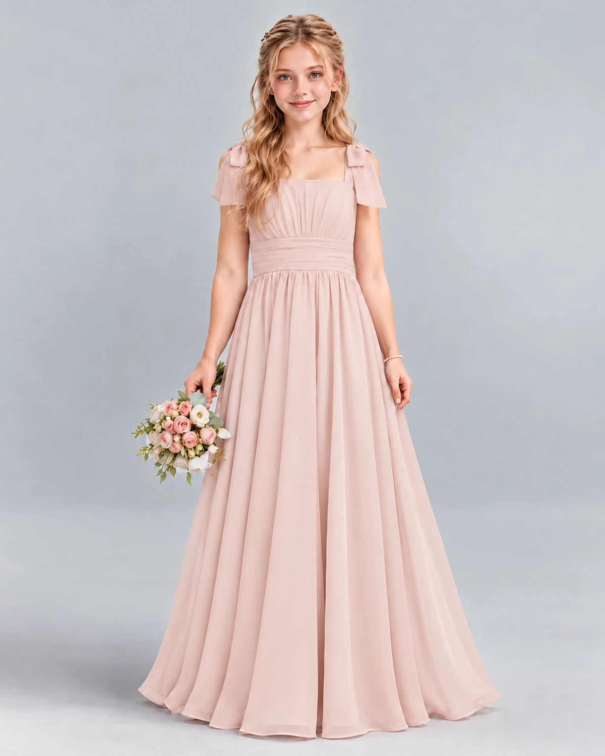 Blush Pink A-line Junior Bridesmaid Dress Pose [Shared]