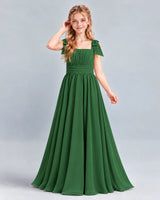 Emerald Green A-line Junior Bridesmaid Dress Front