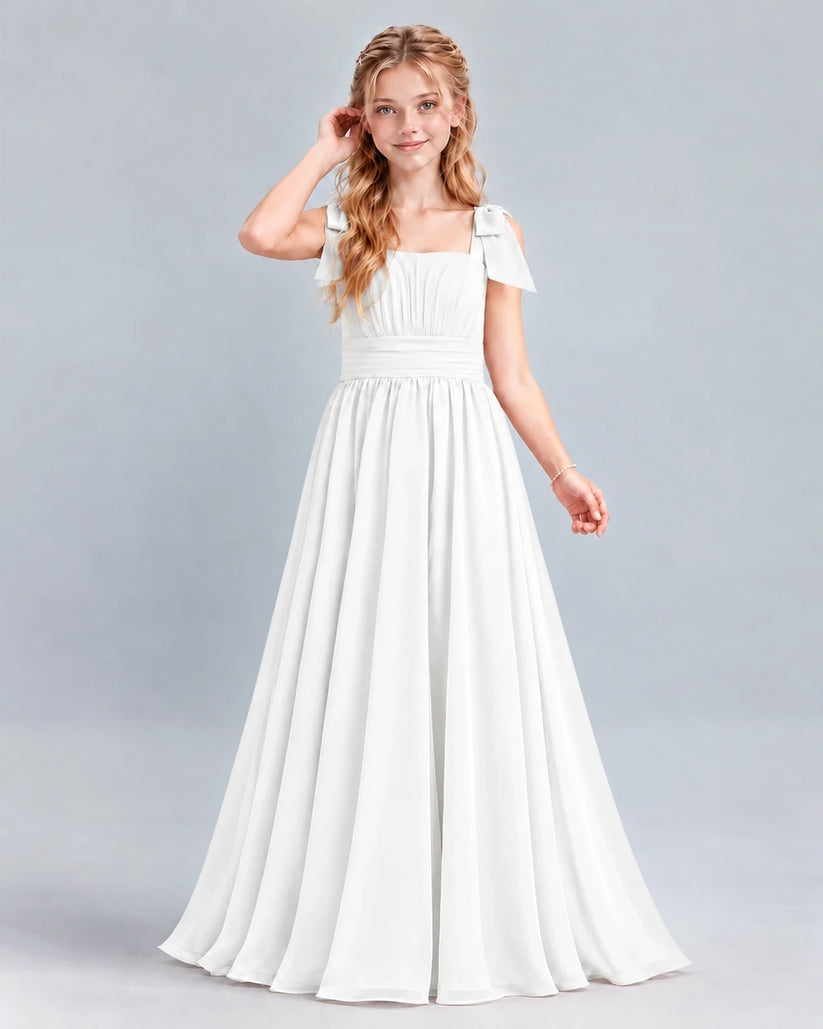 Ivory A-line Junior Bridesmaid Dress Front