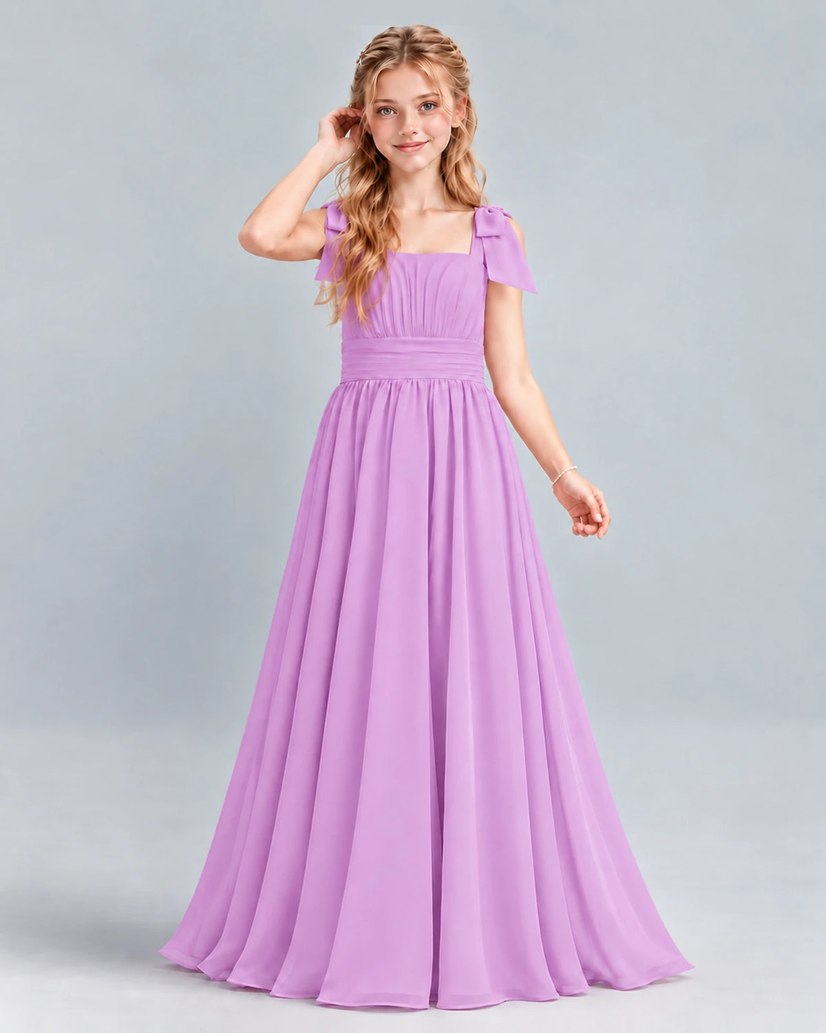Lilac A-line Junior Bridesmaid Dress Front