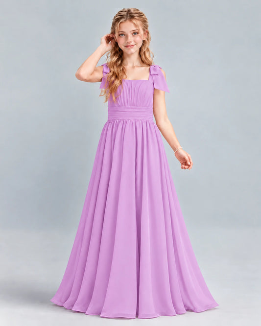 Lilac A-line Junior Bridesmaid Dress Front