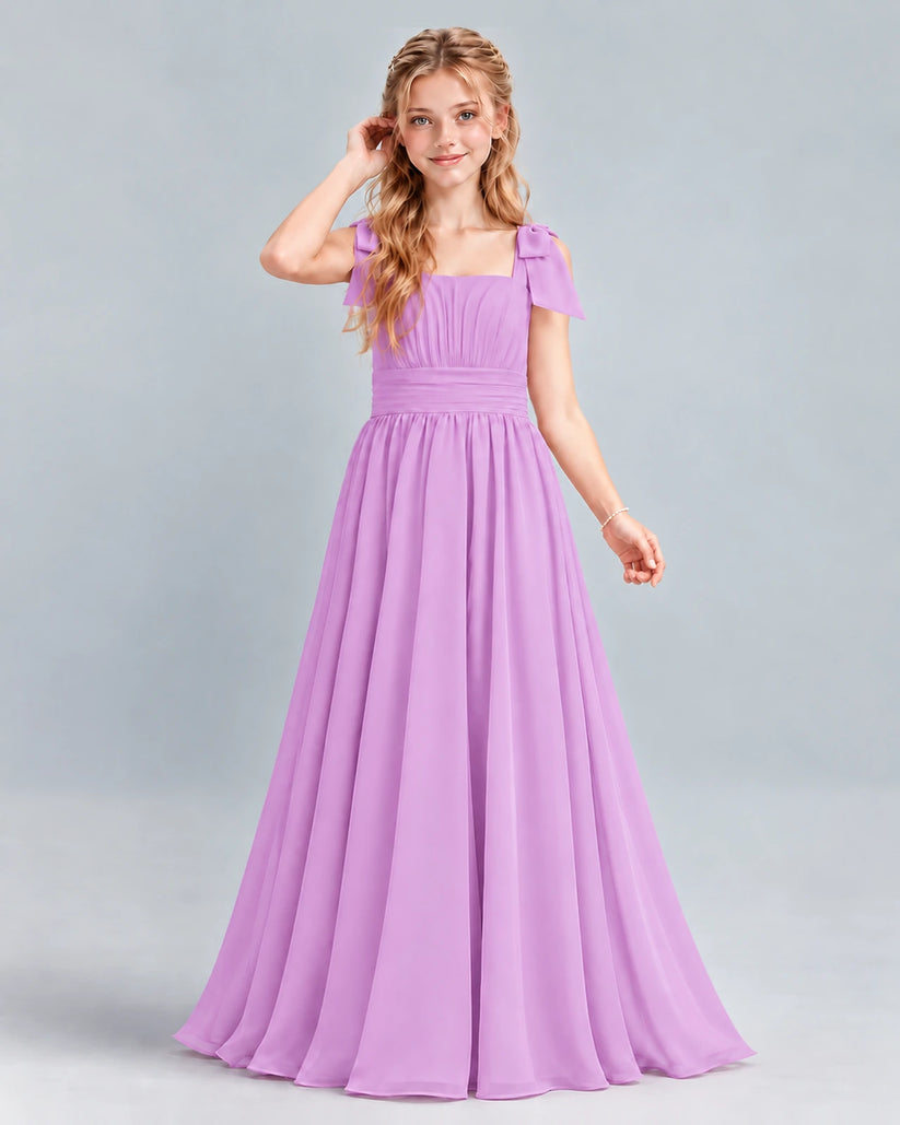 Lilac A-line Junior Bridesmaid Dress Front