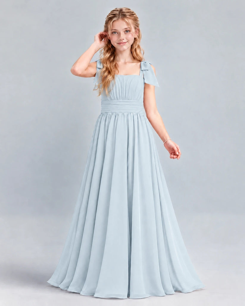 Mist A-line Junior Bridesmaid Dress Front