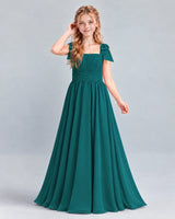 Peacock A-line Junior Bridesmaid Dress Front