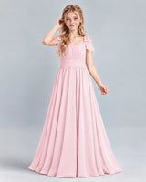 Pink A-line Junior Bridesmaid Dress Front