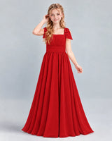 Red A-line Junior Bridesmaid Dress Front