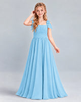 Sky Blue A-line Junior Bridesmaid Dress Front