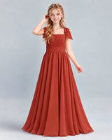 Vermilion A-line Junior Bridesmaid Dress Front