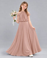 Dusty Rose A-line Junior Bridesmaid Dress Front
