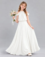 Ivory A-line Junior Bridesmaid Dress Front