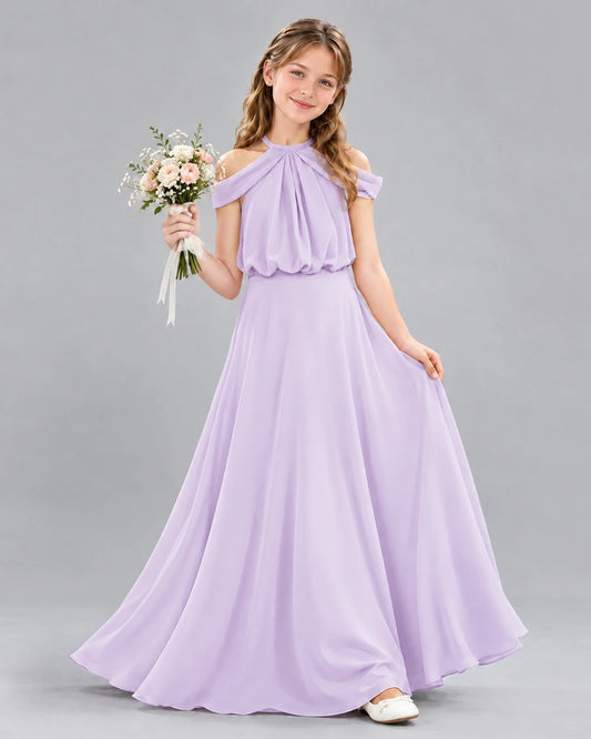 Lavender A-line Junior Bridesmaid Dress Front