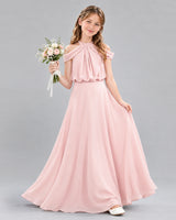 Pink A-line Junior Bridesmaid Dress Front