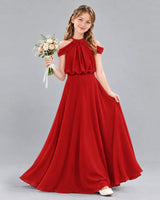 Red A-line Junior Bridesmaid Dress Front