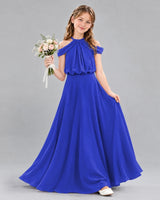 Royal Blue A-line Junior Bridesmaid Dress Front