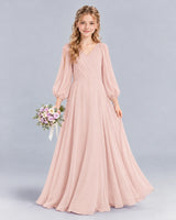 Blush Pink A-line Junior Bridesmaid Dress Front