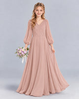 Dusty Rose A-line Junior Bridesmaid Dress Front
