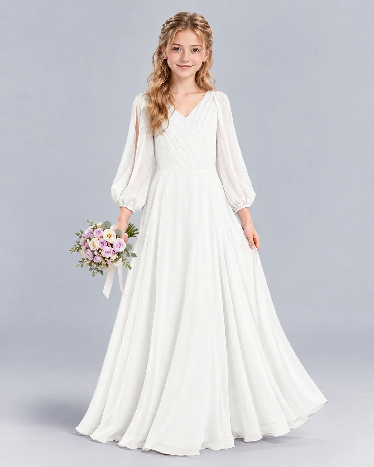Ivory A-line Junior Bridesmaid Dress Front