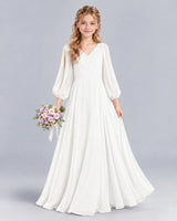 Ivory A-line Junior Bridesmaid Dress Front
