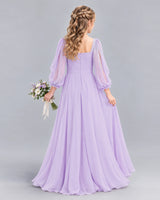 Lavender A-line Junior Bridesmaid Dress Back [Shared]