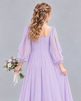 Lavender A-line Junior Bridesmaid Dress Back_Detail [Shared]