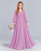 Lilac A-line Junior Bridesmaid Dress Front