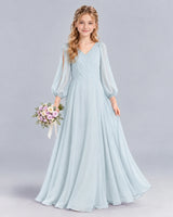 Mist A-line Junior Bridesmaid Dress Front