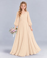Peach A-line Junior Bridesmaid Dress Front
