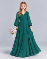 Peacock A-line Junior Bridesmaid Dress Front
