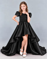 Black Ball Gown Girls Formal Dress Front