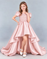 Blush Pink Ball Gown Girls Formal Dress Front