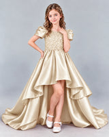 Champagne Ball Gown Girls Formal Dress Front