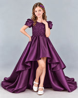 Grape Ball Gown Girls Formal Dress Front