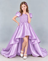 Lilac Ball Gown Girls Formal Dress Front