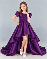 Purple Ball Gown Girls Formal Dress Front