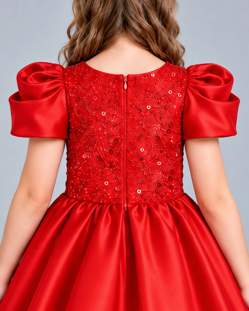 Red Ball Gown Girls Formal Dress Back_Detail [Shared]