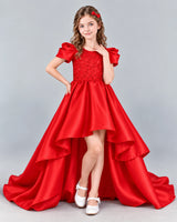 Red Ball Gown Girls Formal Dress Front